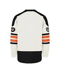 '47 Brand Men's Cream Philadelphia Flyers Pond Hockey Trio Eternal Lacer Sweatshirt