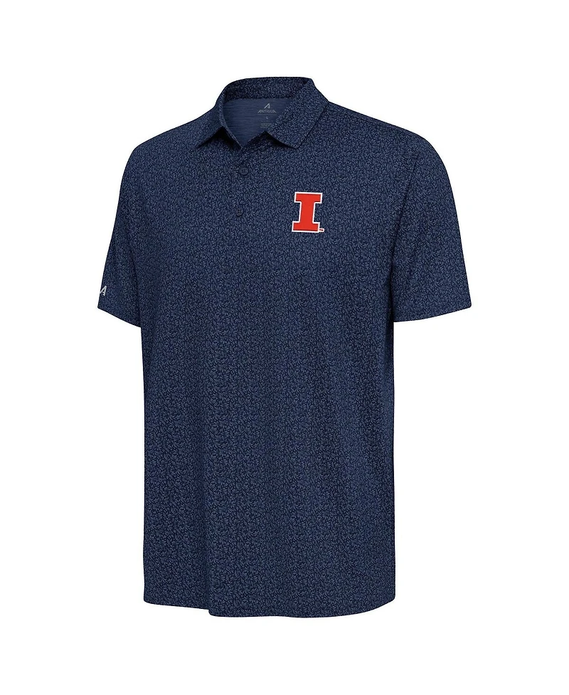Antigua Men's Navy Illinois Fighting Illini Blooming Polo Shirt