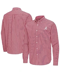 Antigua Men's Crimson Alabama Tide Ellis Woven Tri-Blend Long Sleeve Button-Down Shirt