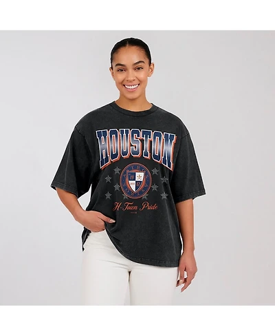 Wear by Erin Andrews Women's Black Houston Astros Oversized Boyfriend T-Shirt