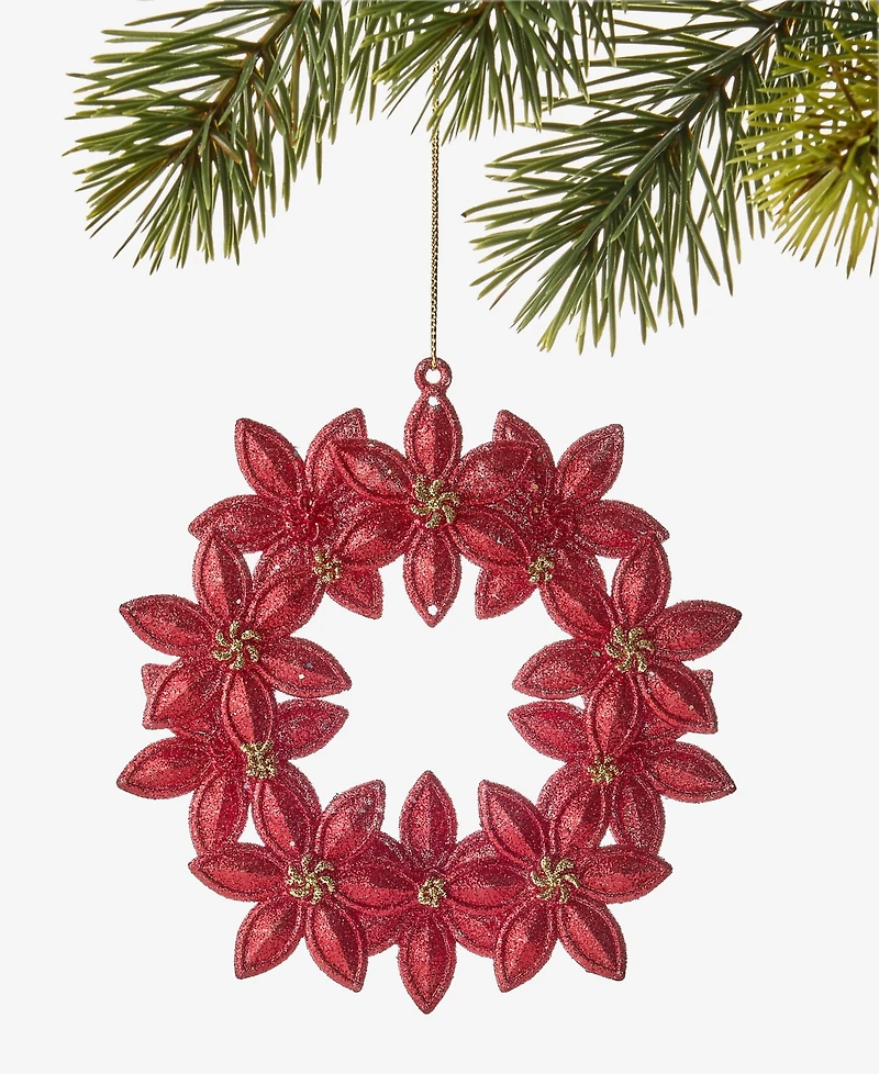 Holiday Lane Christmas Glitters Poinsettia Ornament, Macy's Exclusive
