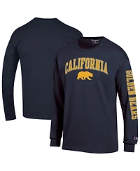 Champion Men's Navy Cal Bears Arch Over Logo 2-Hit Long Sleeve T-Shirt
