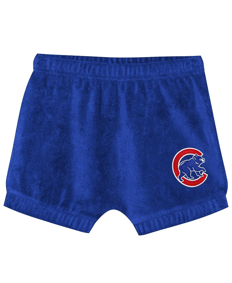 Outerstuff Girls Toddler 2-Piece Royal Chicago Cubs Hop Base Fashion T-Shirt and Shorts Set