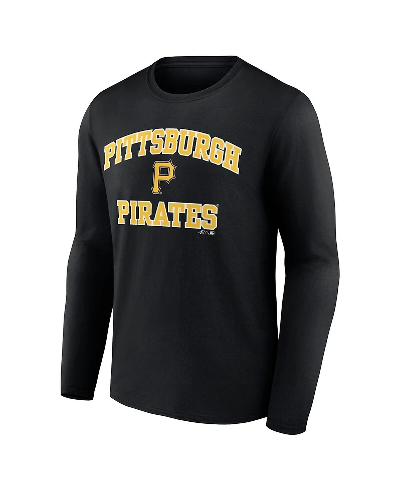 Logo Athletic Men's Black Pittsburgh Pirates Heart Soul Long Sleeve T-Shirt
