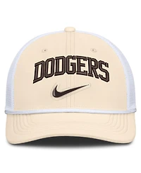 Nike Men's Natural/White Los Angeles Dodgers Rise Dri-fit Trucker Adjustable Hat