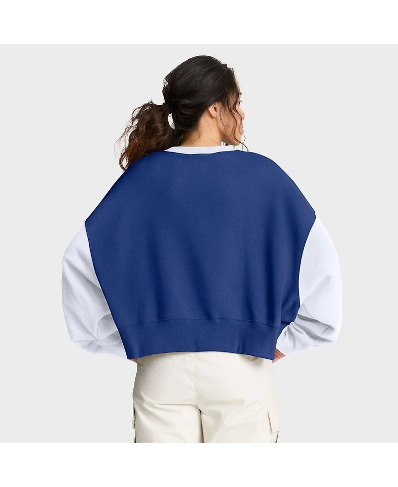 Nike Women's Royal/White New York Mets Oversized High Hip Fleece Sweatshirt