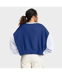 Nike Women's Royal/White New York Mets Oversized High Hip Fleece Sweatshirt