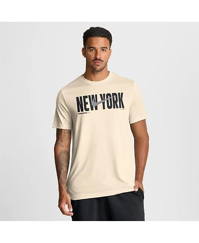 Nike Men's Cream New York Yankees Swoosh Legend Dri-fit T-Shirt