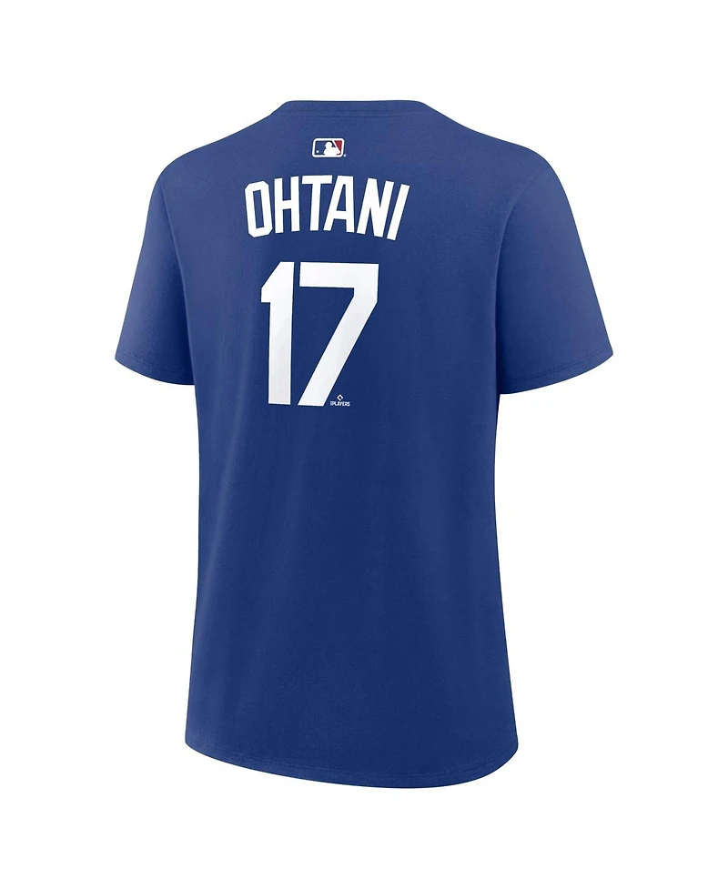 Nike Women's Shohei Ohtani Royal Los Angeles Dodgers Name and Number T-Shirt