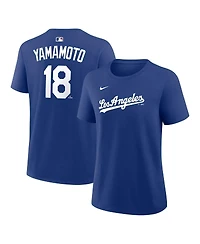Nike Women's Yoshinobu Yamamoto Royal Los Angeles Dodgers Name and Number T-Shirt