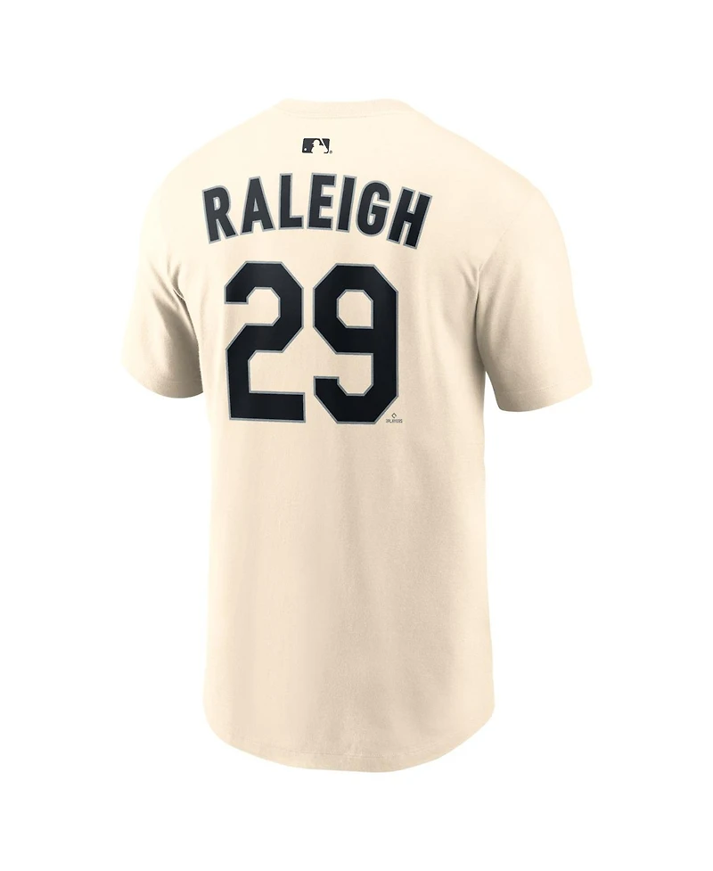 Nike Men's Cal Raleigh Natural Seattle Mariners Name and Number T-Shirt