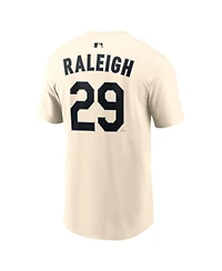 Nike Men's Cal Raleigh Natural Seattle Mariners Name and Number T-Shirt