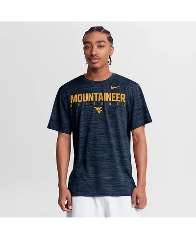 Nike Men's Navy West Virginia Mountaineers Dugout Velocity Dri-fit T-Shirt