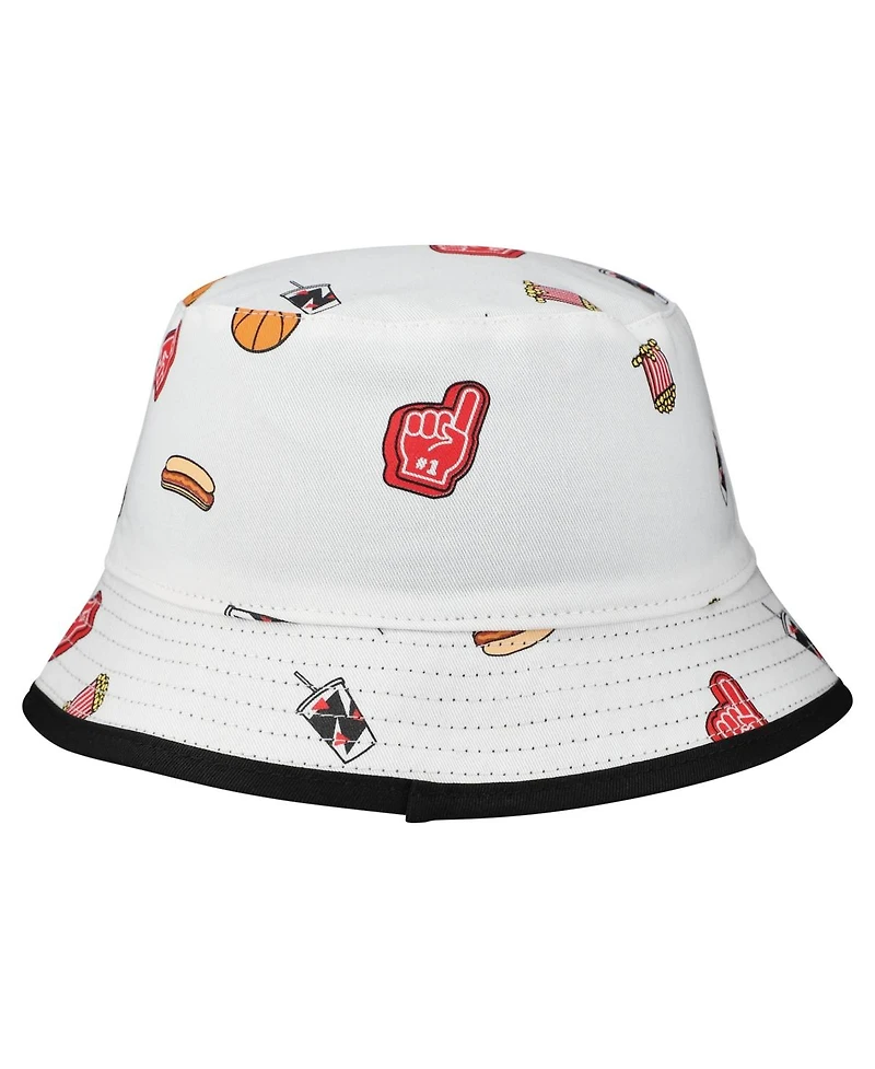 New Era Men's White Chicago Bulls Team Cheer Reversible Bucket Hat