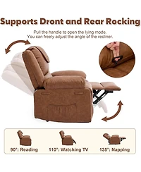 gaomon Oversized Pu Leather Manual Recliner with Vibration, Heating and Side Pocket. Perfect for Living Room or Bedroom
