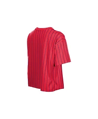 New Era Women's Red Philadelphia Phillies Throwback Meshback Pinstripe Boxy T-Shirt