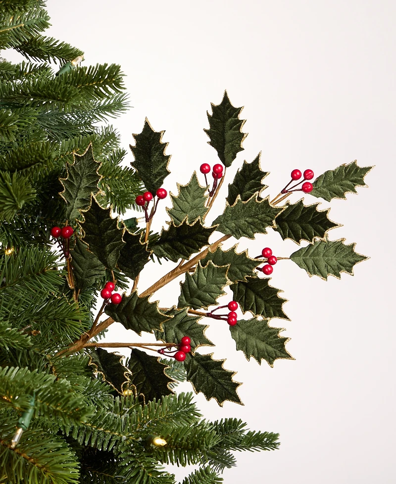 Holiday Lane Cozy Cabin Leaves Pick with Berries, Macy's Exclusive