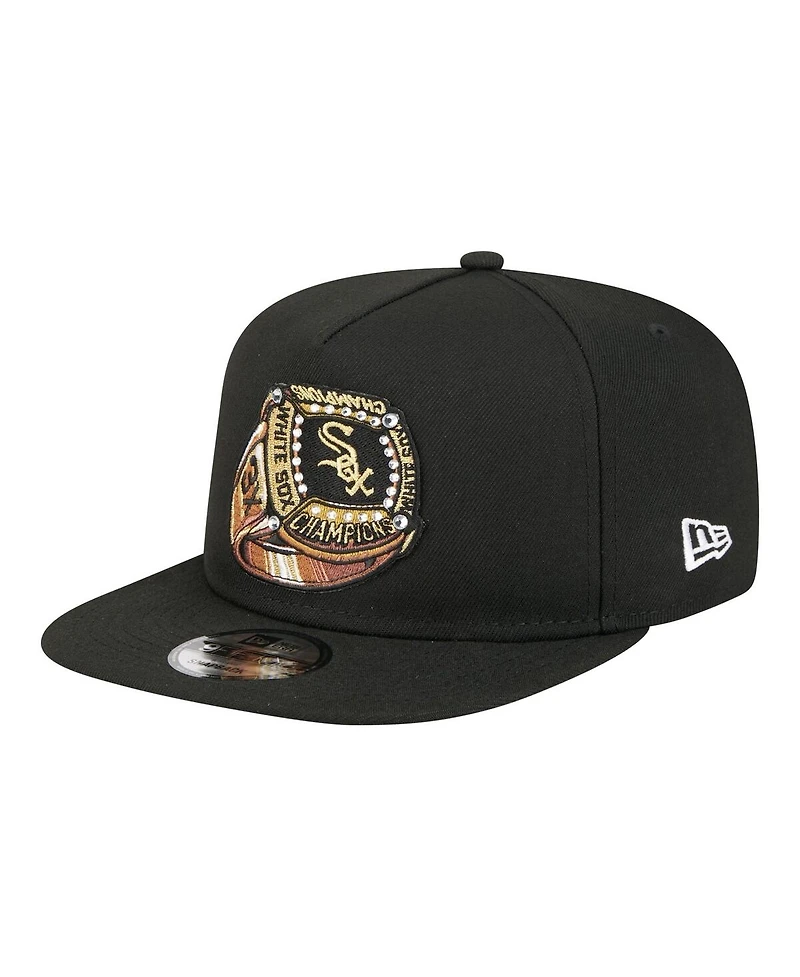 New Era Men's Black Chicago White Sox Ring A-Frame 9FIFTY Snapback Hat