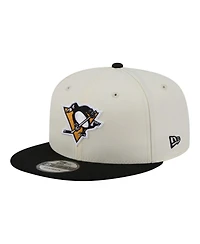 New Era Men's White/Black Pittsburgh Penguins Injection Localized Two-Tone 9FIFTY Snapback Hat