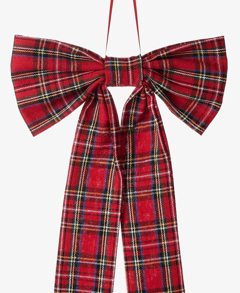 Holiday Lane Cozy Cabin Fabric Bow Ornament, Macy's Exclusive