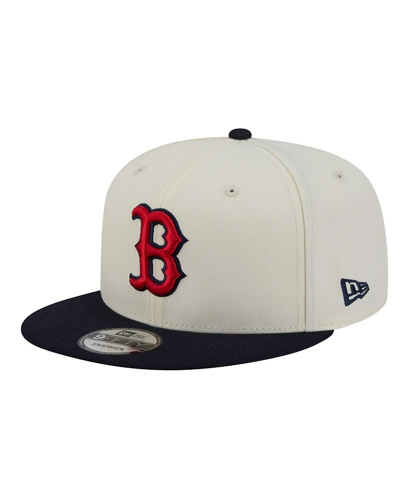 New Era Men's Cream/Navy Boston Red Sox Localized 9FIFTY Snapback Hat