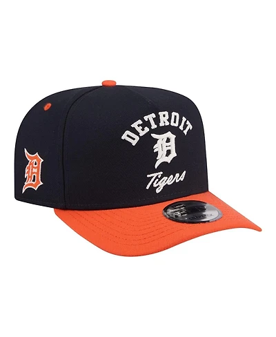 New Era Men's Navy/Orange Detroit Tigers Arched A-Frame 9FIFTY Adjustable Hat