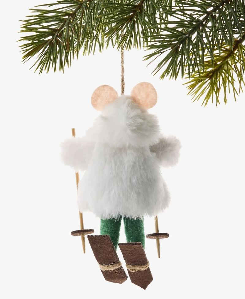 Holiday Lane Cozy Cabin Felt Ski Mouse Ornament, Macy's Exclusive