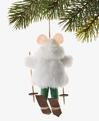 Holiday Lane Cozy Cabin Felt Ski Mouse Ornament, Macy's Exclusive