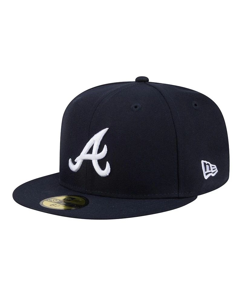 New Era Men's Navy Atlanta Braves Hidden Hit 59FIFTY Fitted Hat
