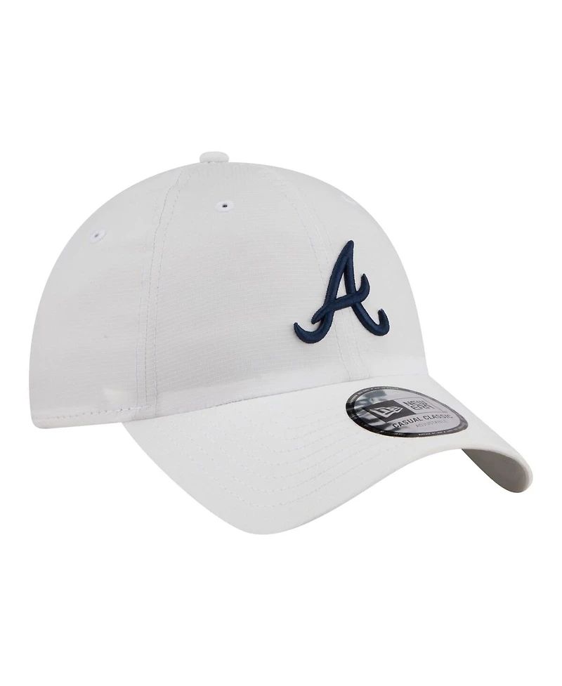 New Era Men's White Atlanta Braves Ripstop Casual Classic Adjustable Hat