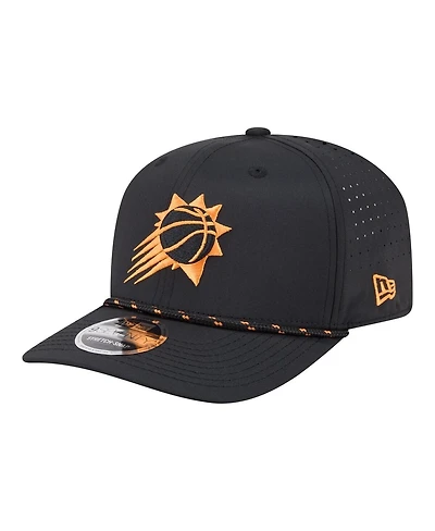 New Era Men's Black Phoenix Suns Sport Rope Vented Stretch-Snap 9SEVENTY Hat