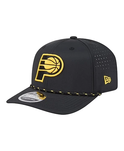 New Era Men's Black Indiana Pacers Sport Rope Vented Stretch-Snap 9SEVENTY Hat