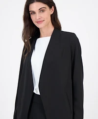 Anne Klein Women's Stretch Collarless Open-Front Jacket