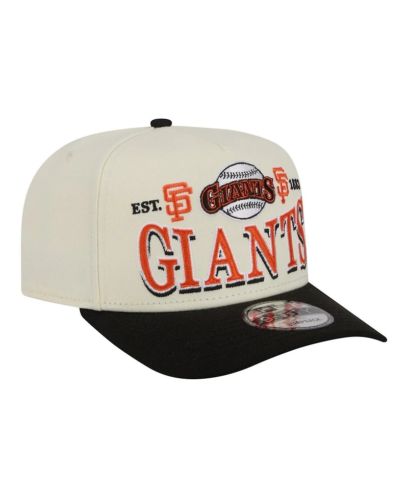 New Era Men's Cream San Francisco Giants Throwback Tri-Hit A-Frame 9FIFTY Adjustable Hat
