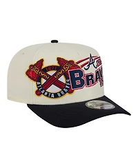 New Era Men's Cream/Navy Atlanta Braves Classic A-Frame 9FIFTY Snapback Hat