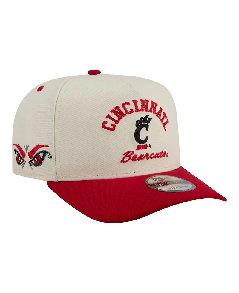 New Era Men's Cream/Red Cincinnati Bearcats Two-Tone Arched 9FIFTY Snapback Hat
