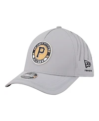 New Era Men's Gray Pittsburgh Pirates Patch 39THIRTY A-Frame M-Crown Perforated Flex Hat