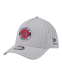 New Era Men's Gray Atlanta Braves Patch 39THIRTY A-Frame M-Crown Perforated Flex Hat