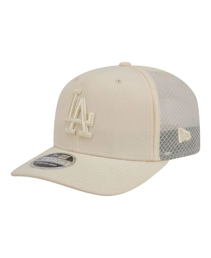 New Era Men's Light Beige Los Angeles Dodgers Color Pack 9SEVENTY Trucker Adjustable Hat