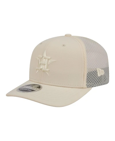 New Era Men's Light Beige Houston Astros Color Pack 9SEVENTY Trucker Adjustable Hat