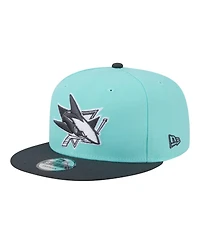 New Era Men's Turquoise/Charcoal San Jose Sharks Two-Tone Color Pack 9FIFTY Snapback Hat