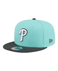 New Era Men's Turquoise/Charcoal Philadelphia Phillies Two-Tone Color Pack 9FIFTY Snapback Hat