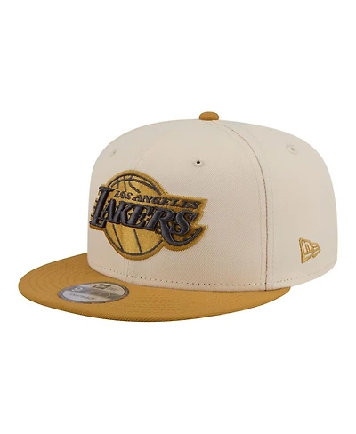 New Era Men's Cream/Tan Los Angeles Lakers Two-Tone Color Pack 9FIFTY Snapback Hat