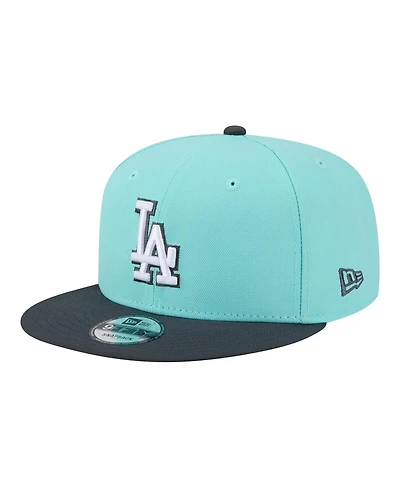 New Era Men's Turquoise/Charcoal Los Angeles Dodgers Two-Tone Color Pack 9FIFTY Snapback Hat