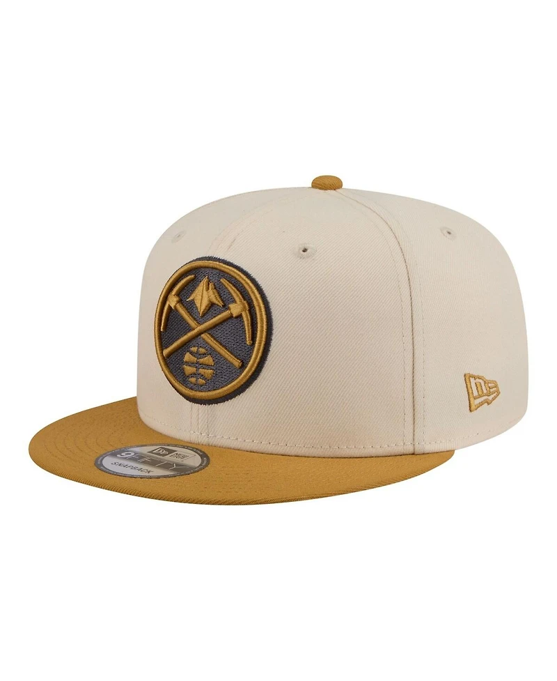New Era Men's Cream/Tan Denver Nuggets Two-Tone Color Pack 9FIFTY Snapback Hat