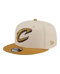 New Era Men's Cream/Tan Cleveland Cavaliers Two-Tone Color Pack 9FIFTY Snapback Hat