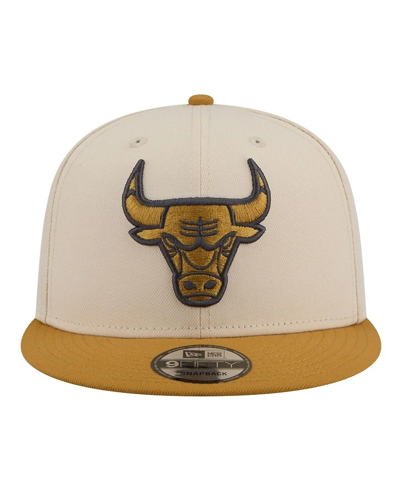 New Era Men's Cream/Tan Chicago Bulls Two-Tone Color Pack 9FIFTY Snapback Hat