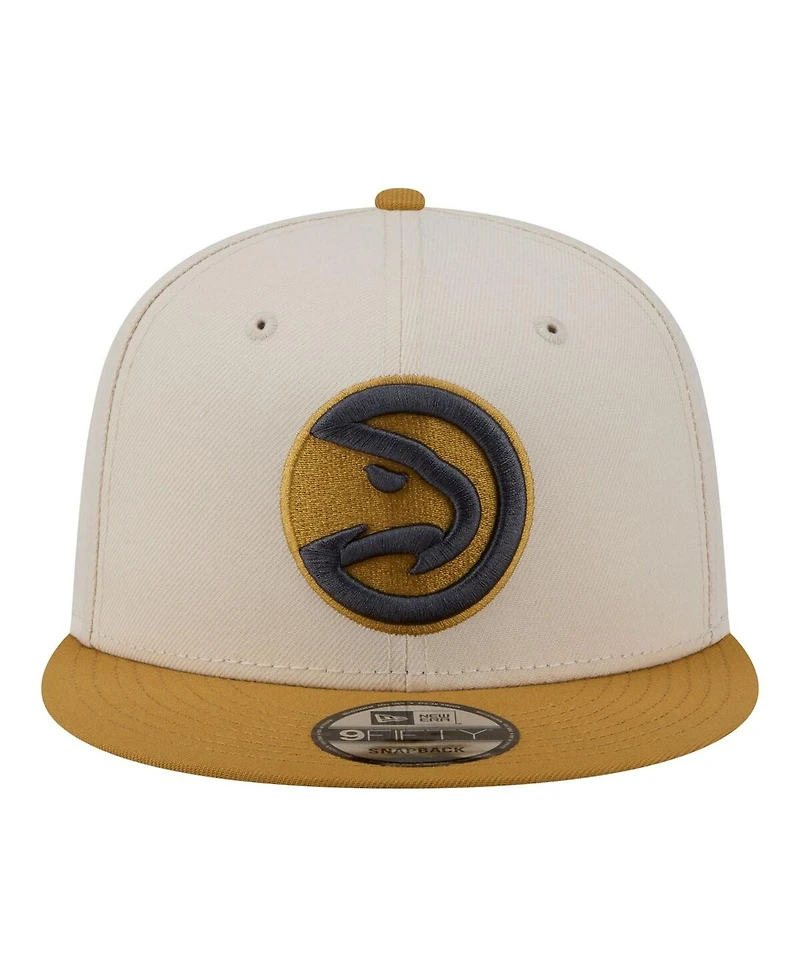 New Era Men's Cream/Tan Atlanta Hawks Two-Tone Color Pack 9FIFTY Snapback Hat