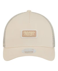 New Era Women's Light Beige Philadelphia Phillies Tonal Patch 9FORTY M-Crown A-Frame Trucker Adjustable Hat