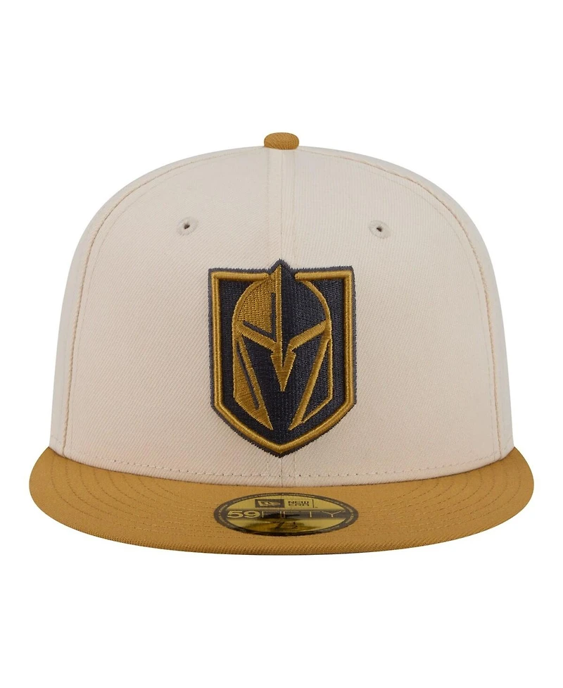 New Era Men's Cream/Tan Vegas Golden Knights Colorpack Two-Tone 59FIFTY Fitted Hat